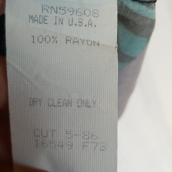 Vintage 80s, set of skirt & top, shear & rayon - Picture 5 of 5